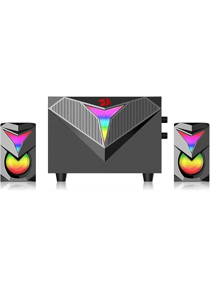 Redragon GS700 Toccata RGB 2.1 Gaming Subwoofer Speakers – Aux 3.5mm Stereo Surround – Heavy Bass so - Image 3